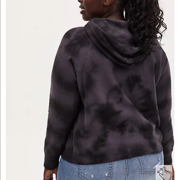 Torrid black and grey tie dye hoodie - Picture 3 of 3